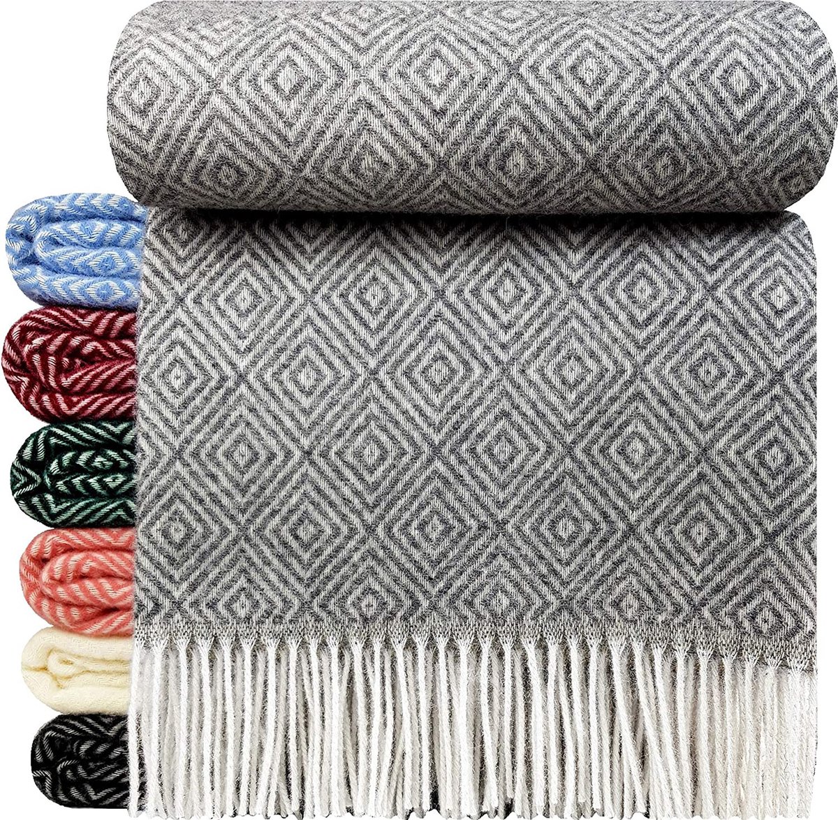 Plaids.shop Stockholm Grijs Wollen Plaid 140x200 cm