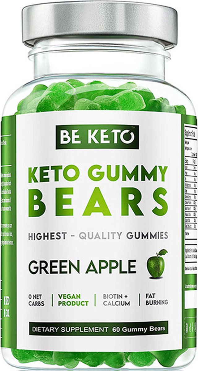 Goedkoopste Be Keto | Keto Gummy Bears | Green Apple | 1 x 60 Gummy Bears