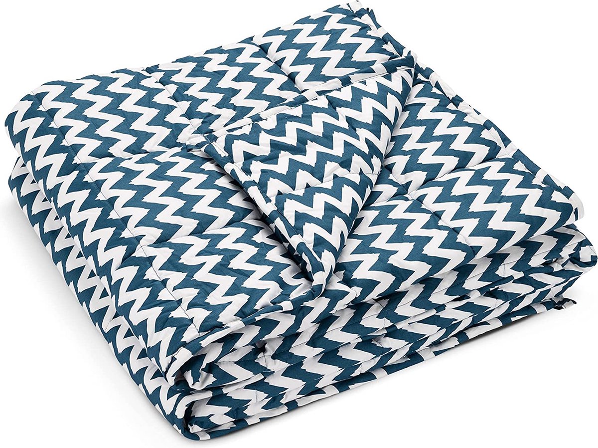 verzwaringsdeken /fleece deken voor bed en bank - lichtgewicht dekbed - 4 seasons, blue, soft warm sleeping blanket \ Weighted blanket premium_ 135 x 200 cm - 4.8 kg