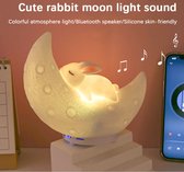 Bluetooth Musique Lapin Lune Haut-Parleur APP contrôlable Led Siècle des Lumières Rgb Atmosphère Lampe Siliconen Nuit Lampe Chambre Décoration Chambre Lampe