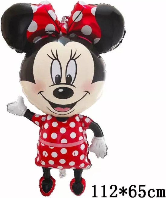 XXL Minnie Mouse Ballon - 112cm - Grote MinnieMouse Ballon - Feestversiering / Verjaardag Versiering - Disney Feestje - Kinderfeestje Thema: Minnie Mouse - Verjaardag Zoon of Dochter Versiering - Themafeest Disney Mickey & Minnie Mouse