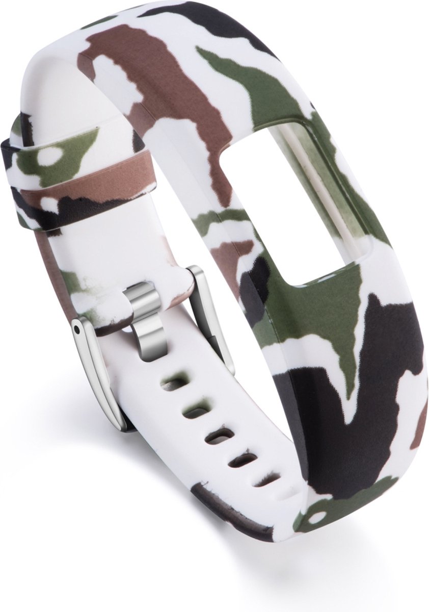 By Qubix - Siliconen sportbandje - Camouflage - Geschikt voor Garmin Vivofit 4