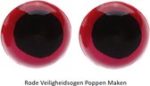 Veiligheidsogen - Ogen Poppen en Knuffels - Rood - 10 mm - 2 stuks - 1 paar