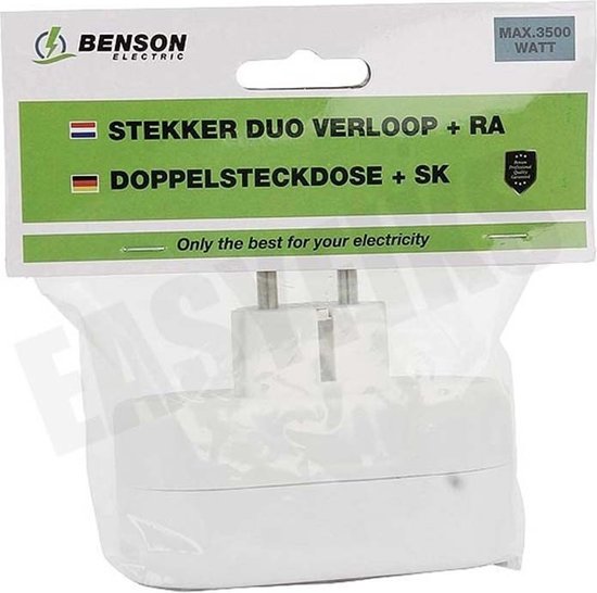 Benson Stekker - 2 Weg - met Randaarde - Horizontaal - Benson