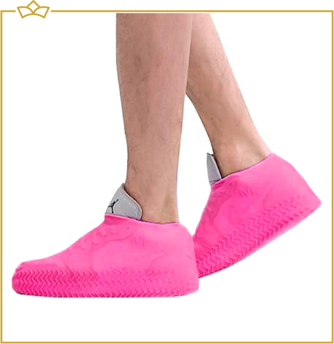 ATTREZZO® Siliconen regen overschoen – duurzaam - waterdicht en anti slip – Roze - maat 39-41