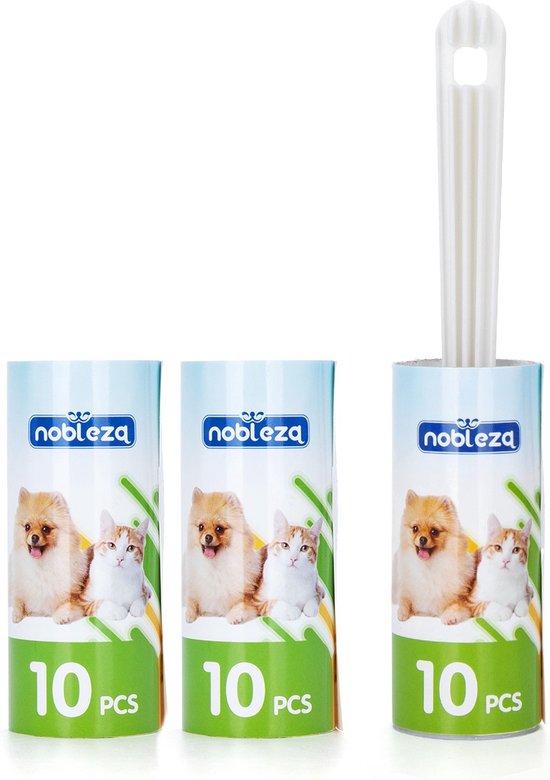 Nobleza Kledingroller - Pluizenroller - Kleefroller - Stofroller - Set met totaal 30 vellen
