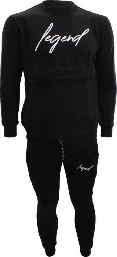 Joggingpak sweater Heren/Dames signature line zwart XL