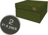 Dutch Design Brand - Dutch Design Storage Box Medium - Opbergdoos - Opbergbox - Bewaardoos - Roaring 20's - Art Deco Velvet Green