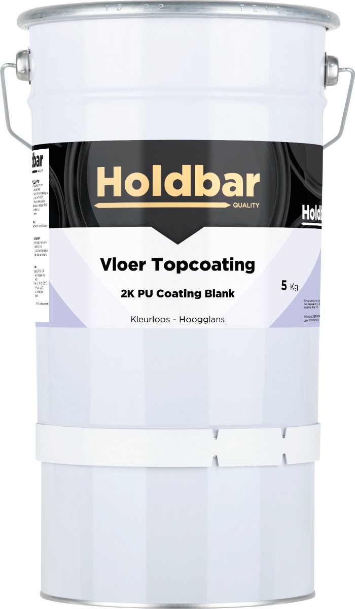 Holdbar Vloer Topcoating Hoogglans 5 kg - Vloerverf - Transparant - Glashelder - Vergeelt niet - Slijtvast - UV-bestendig - Voor binnen en buiten - 2 Componenten