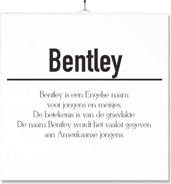 Tegel Met Opdruk Betekenis Kado Cadeau Met Naam Bentley