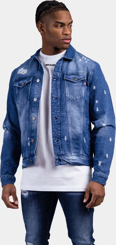 Malelions Stained Denim Jacket Heren Blauw Maat S bol