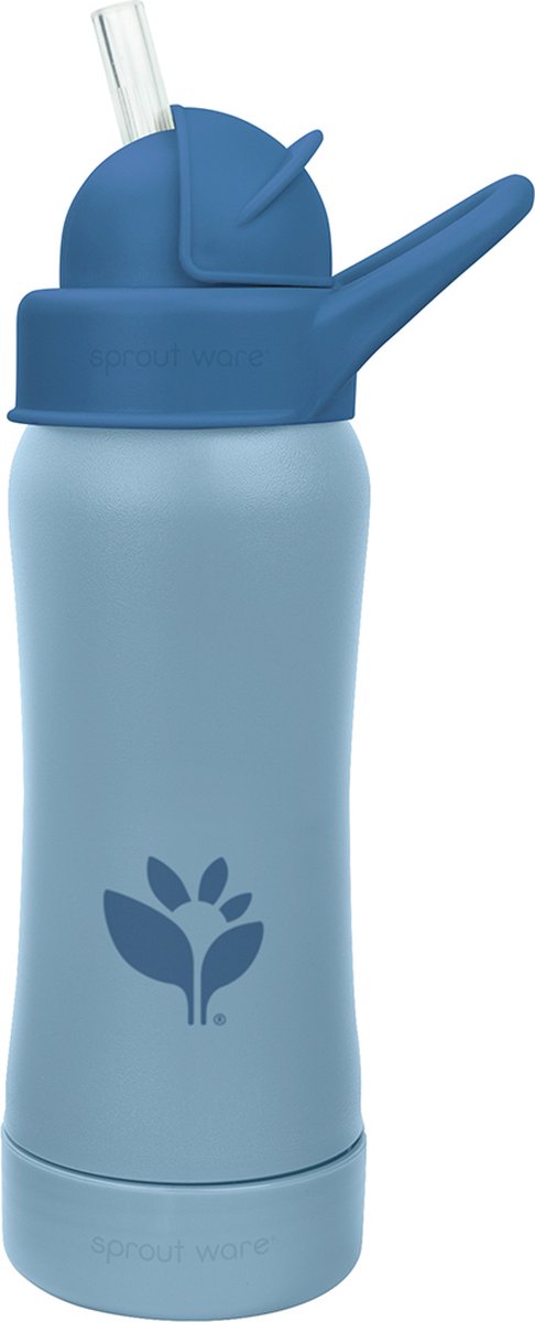 Goedkoopste green sprouts - rietjes drinkfles van plant-plastic 295ml - blueberry