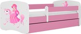 Kocot Kids - Bed babydreams roze prinses op paard zonder lade zonder matras 160/80 - Kinderbed - Roze