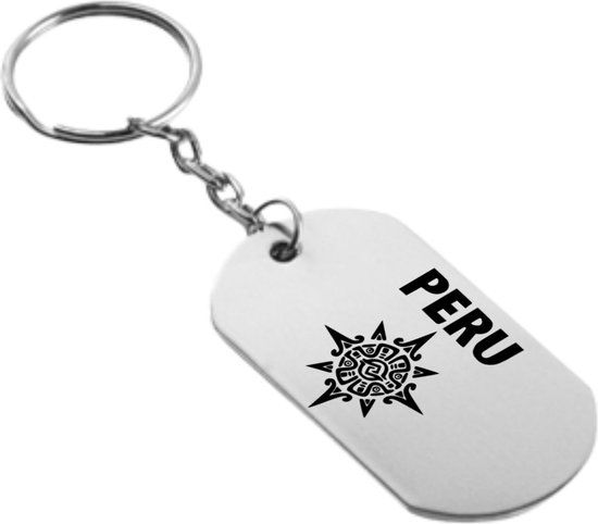 Peru Sleutelhanger inclusief kaart – Peru cadeau – beste land- Leuk kado voor je Vriend om te geven - 2.9 x 5.4CM
