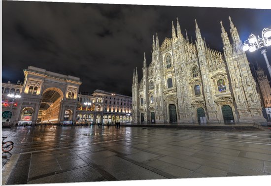 WallClassics - PVC Schuimplaat- Santa Maria del Fiore Kathedraal op Piazza Del Duomo Plein in Florence, Italië - 150x100 cm Foto op PVC Schuimplaat
