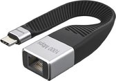NÖRDIC C-LAN5 - Platte USB-C naar RJ45 Adapter - Giga Ethernet - 1Gb/s - 10cm