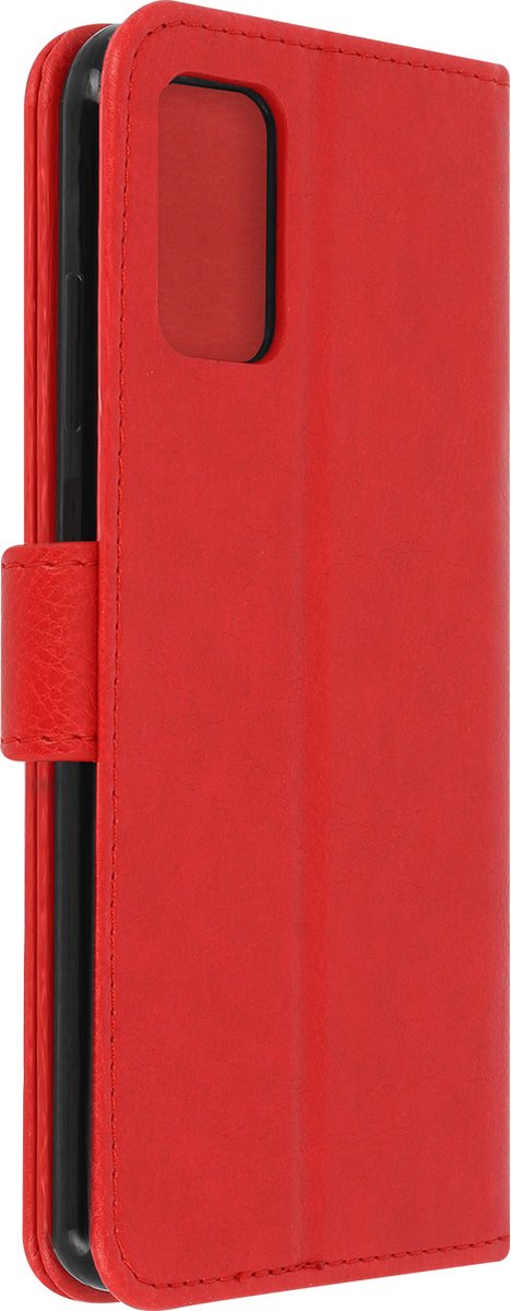 Avizar Foliohoes Geschikt voor Galaxy A03s portefeuille en videohouder, Rood