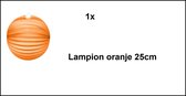 Lampion oranje 25cm - festival thema feest verjaardag party papier BBQ strand licht fun