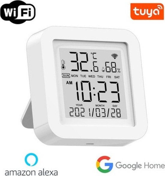Smart Life WiFi Thermometer / Hygrometer Inclusief Datum & Tijd USB