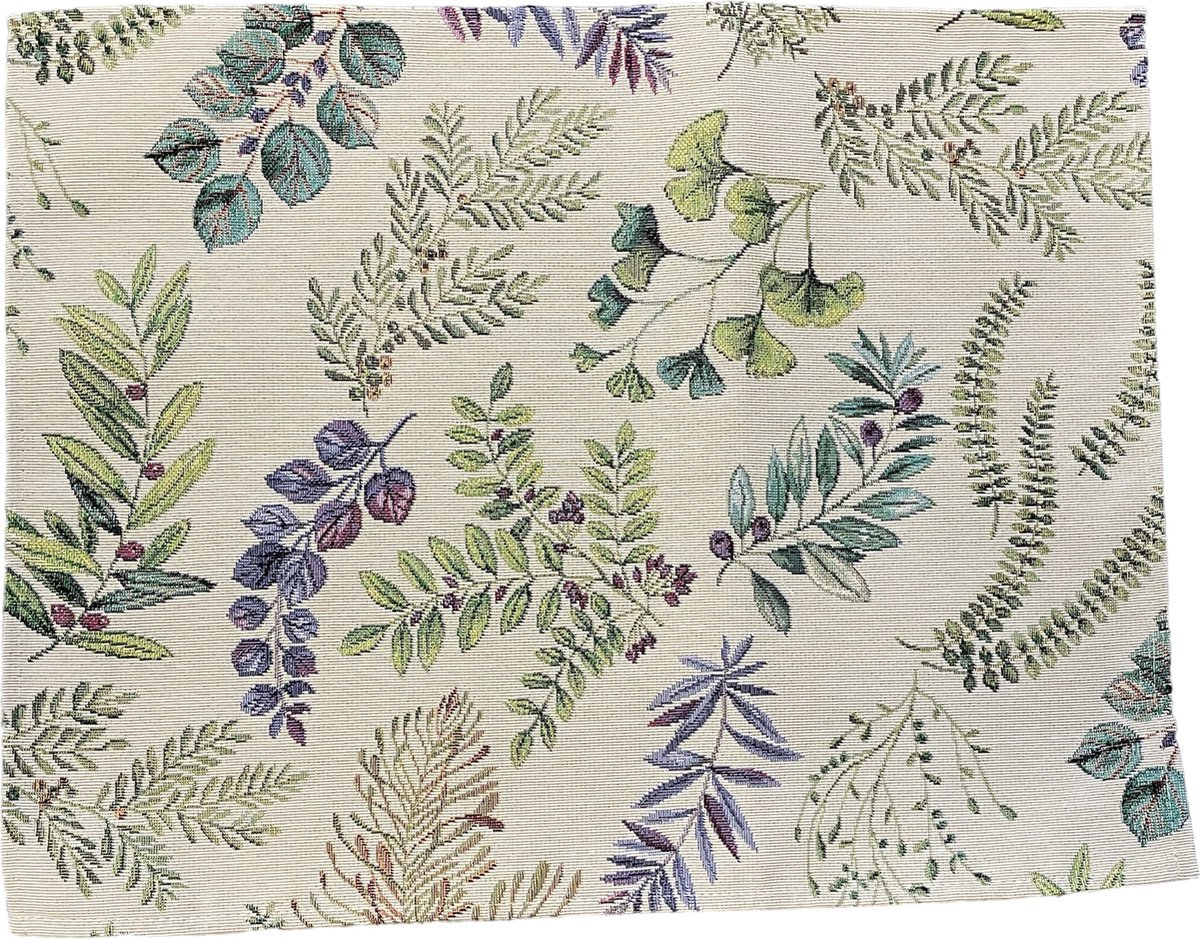 Placemat - Gobelinstof - Green Leaves - Groene Bladeren - Loper 35 x 45 cm