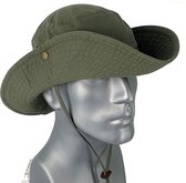Vissershoed katoenen Boonie Safari hoed zomerhoed Aussi hat kleur groen met brede rand UV Protectie