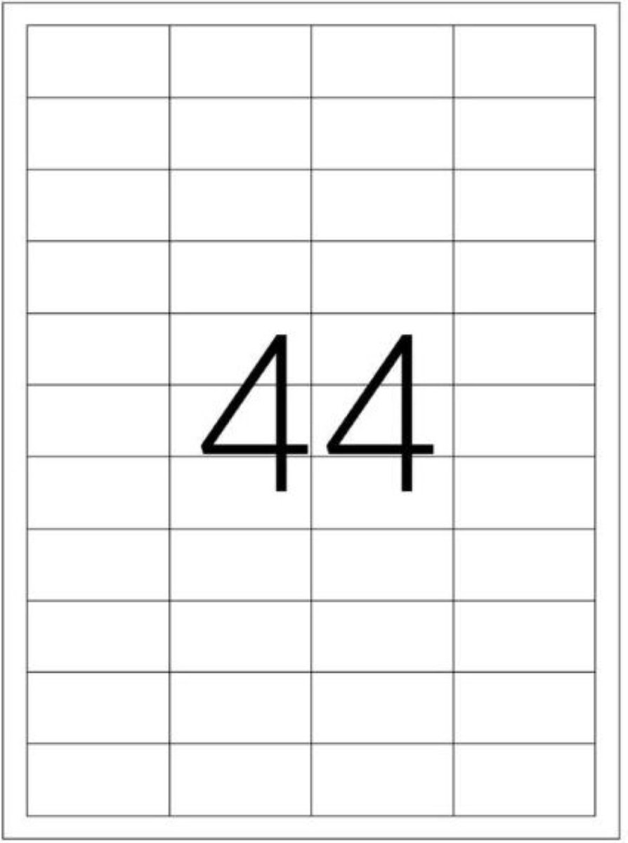 ETIKETTEN STICKERS FORPUS A4 44 ETIKETTEN 48.5x25.4MM 100 VEL (4400 ETIKETTEN)