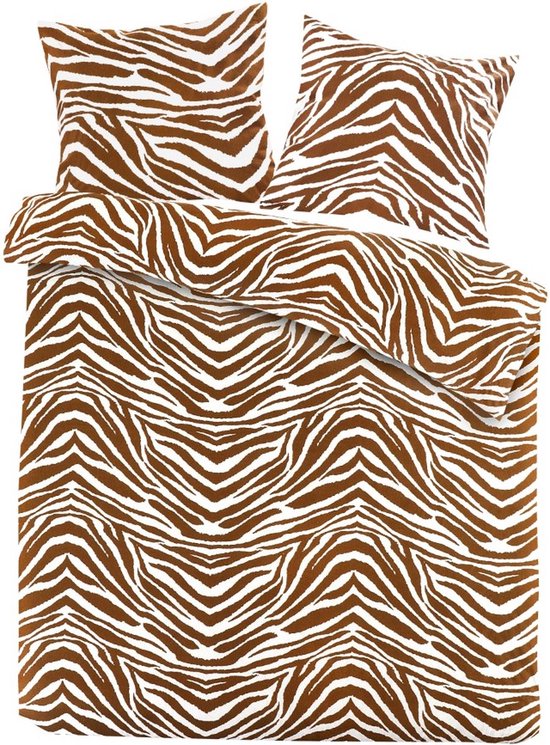 Zachte flanel dekbedovertrek zebra - tweepersoons (200x200/220) - heerlijk warm en hoogwaardig - donsachtig laagje