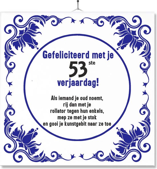Carrelage Avec Impression | Drôle | Humour | Cadeau d'anniversaire | Félicitations pour votre 53e anniversaire