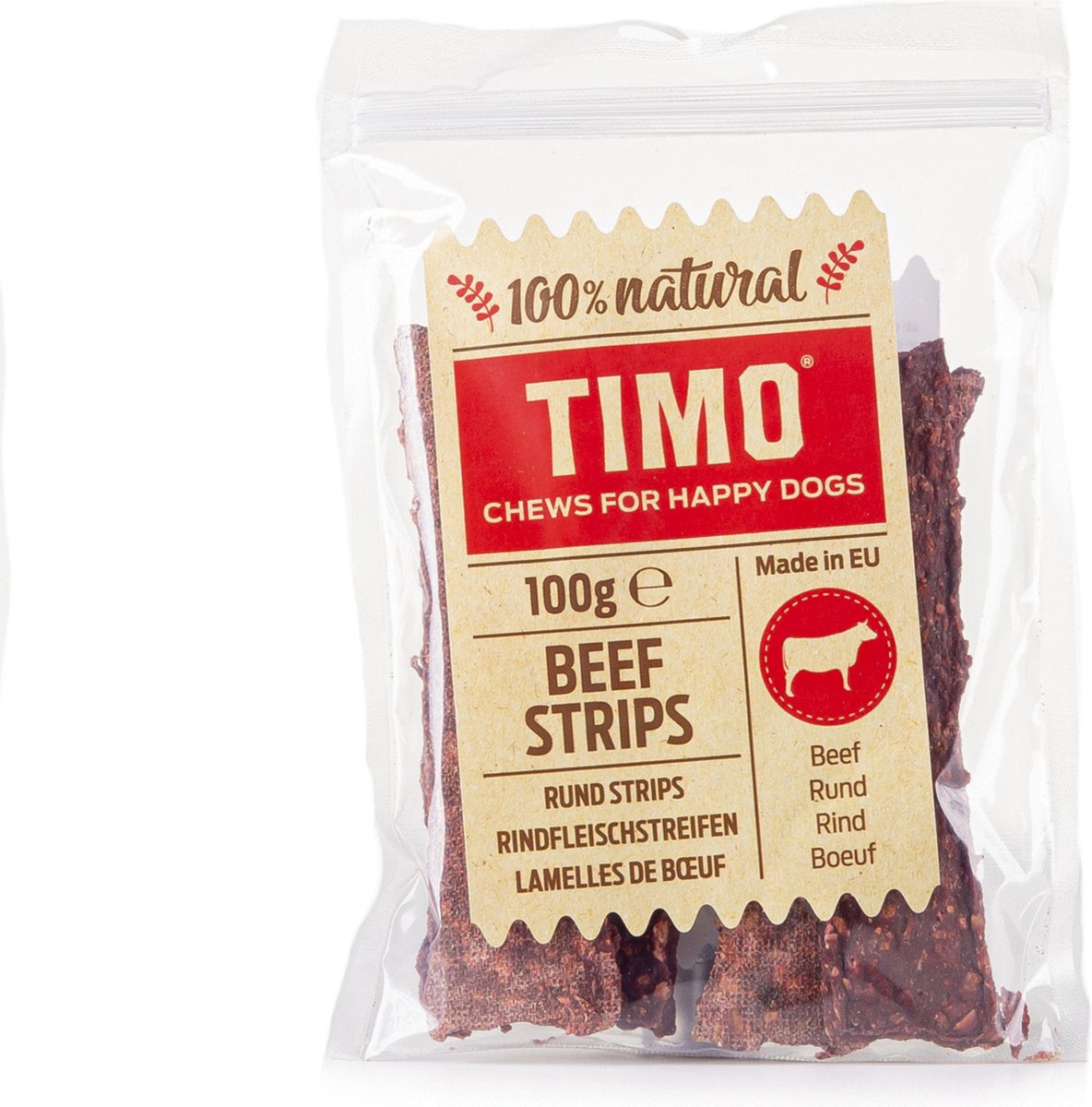 Timo Strips 100 g - Hondensnacks - Rund