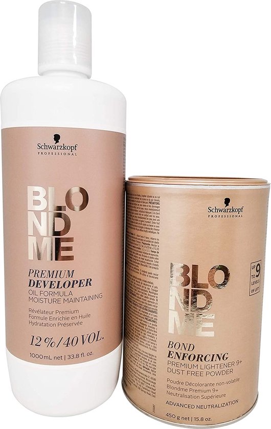 Schwarzkopf DUO Blond Me Premium Lift 9 Bleach and 12 Developer 33.8