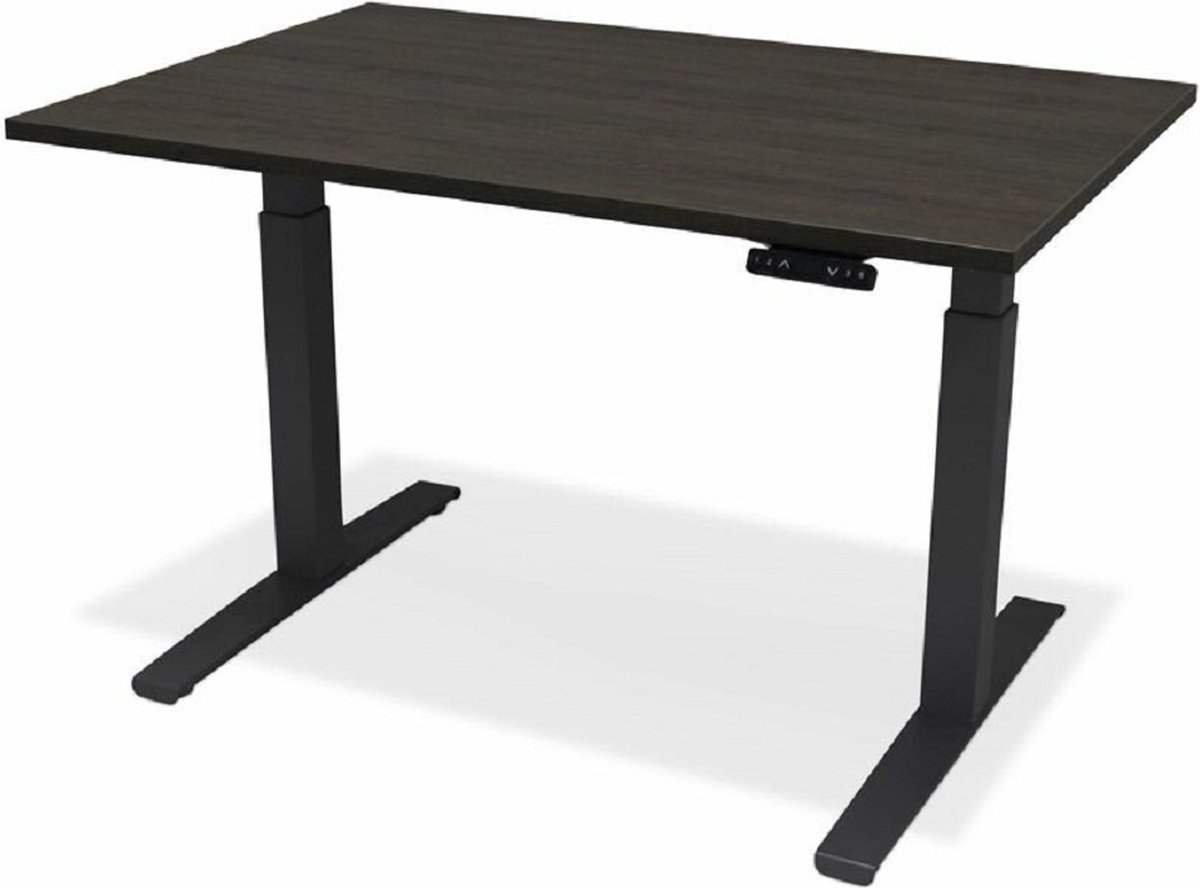 Bureau Assis-debout électrique SIRHONA 160x60 Cm - Réglable 70-115 Cm, 3 Mémoires, Anti-collision - Plateau Noyer Foncé