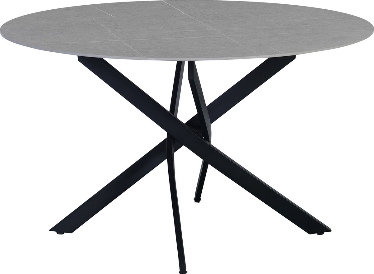 Dimehouse Eettafel Vivian marmerlook grijs 130 x 130 x 76 cm - Marmer - Modern - Rond
