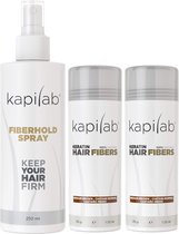 Kapilab Hair Fibers Voordeelset 58 gram - Middenbruin - Natuurlijke haarvezels verbergen haaruitval - Direct voller haar