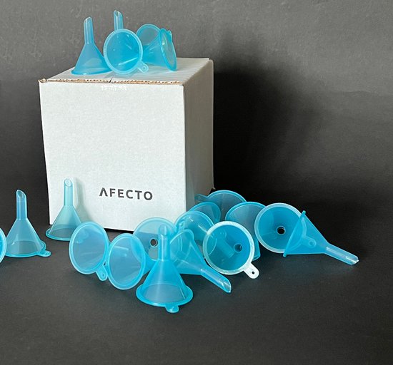 Afecto Mini trechters| blauw | ideaal voor parfum, verstuivers etc| 20 stuks - Afecto