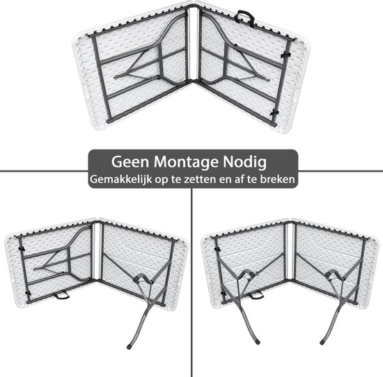MaxxGarden Klaptafel - Inklapbare tafel - Opvouwbare Tuintafel - Weerbestendig - Inclusief handvat - 180x70x74 van Merkloos — afbeelding 5
