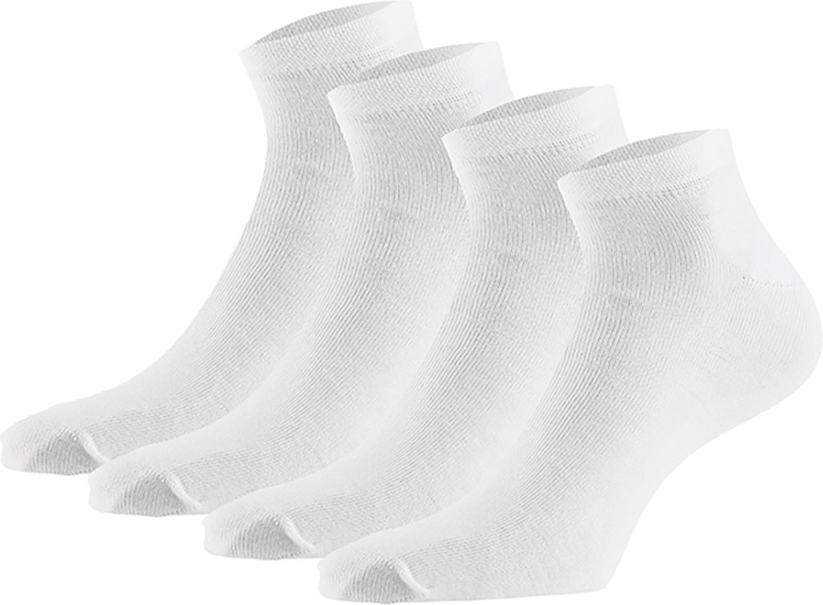Apollo - Sneakersok van biologisch katoen - Wit - Maat 35/38 - 4-Paar - Enkelsokken dames - Biologisch - Enkelsokken - Sneakersok dames