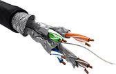 Câble réseau outdoor S /FTP CAT7 10 Gigabit 600 MHz avec fil - AWG23 / noir - 50 mètres