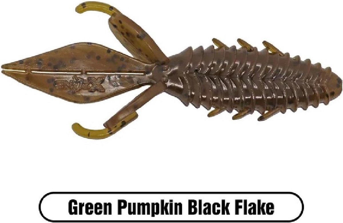 X Zone Adrenaline Bug Jr 3,5inch 9 cm 8st. Green Pumpkin Black Flake