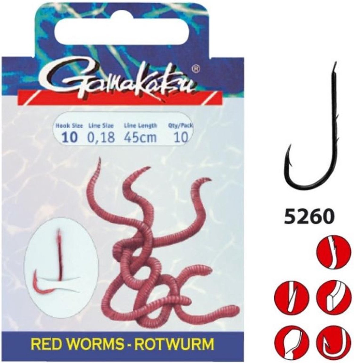 Gamakatsu Ls-5260R Hooks Red 25St. Size 4