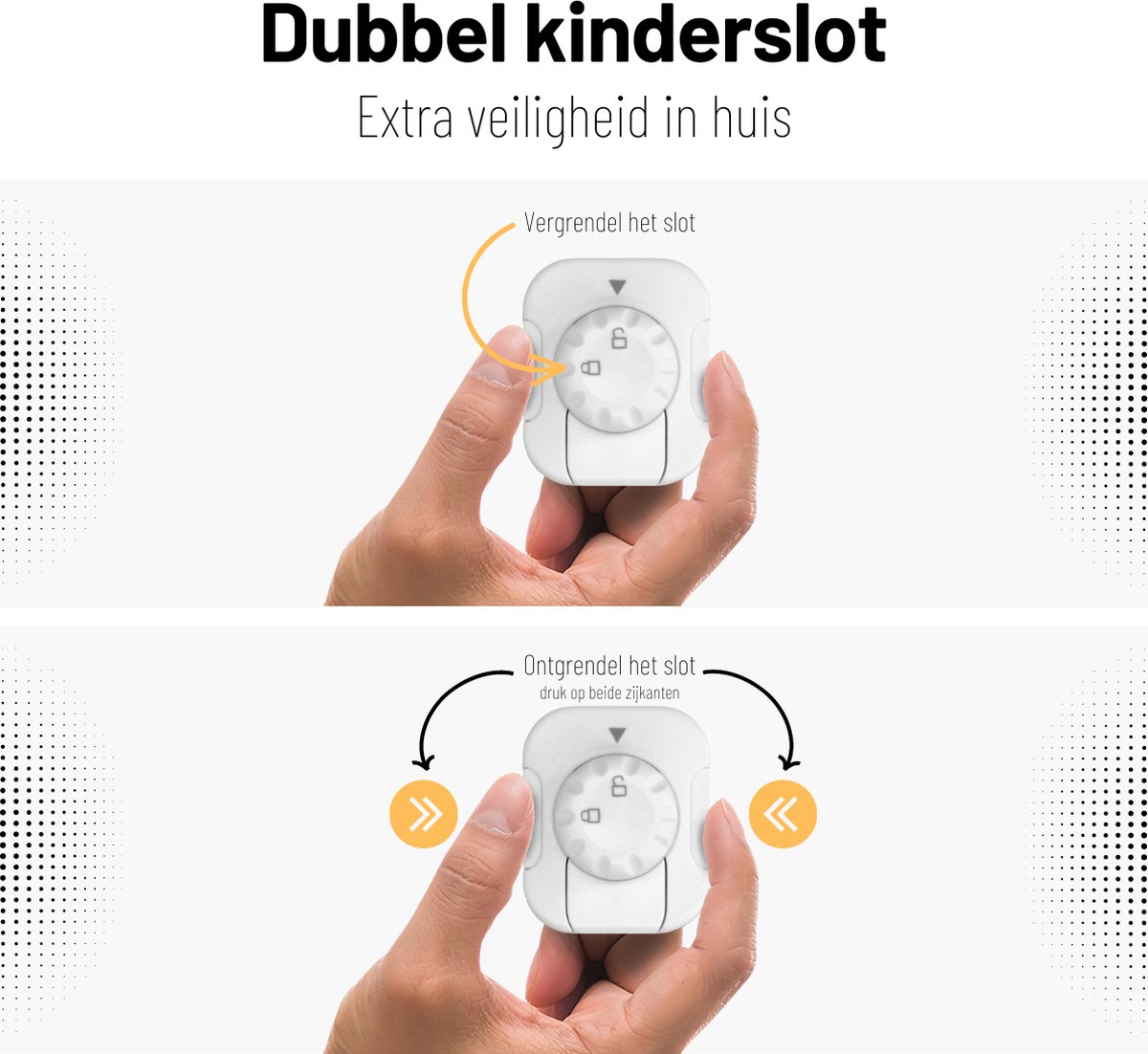 CoolFule Kinderslot Kastjes - 6 stuks Wit - Baby veiligheid - Kast- & ladebeveiliging Kinderen - Plakstickers Cadeau - Vernieuwd Model — afbeelding 6