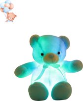 Le Cava Lichtgevende Knuffel Teddybeer 50 cm Blauw - Schattige Pluche Knuffelbeer - Speelgoed en Decoratie voor Kinderen - Cadeau Knuffel 50 cm
