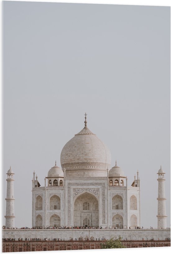 Acrylglas - Taj Mahal - India - 70x105 cm Foto op Acrylglas (Wanddecoratie op Acrylaat)
