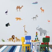 Without Lemon - Muur Stickers - Thema: Safari Dieren - Raam Stickers - Decoratie - Home - Kinderkamer - Cartoon - 1 Set