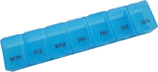 Pillendoos 7 dagen blauw - Pillendoosje week - Medicijnen doosje 7 dagen - oDaani
