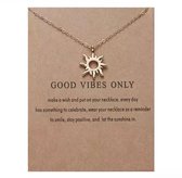 Akyol - Good vibes only ketting -ketting als cadeau-ketting gift - ketting good vibes -Good vibes ketting als cadeau- kado -ketting met hanger hangertje -valentijns cadeau ketting – Zonnetje – Stay positive