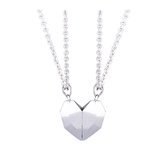 Koppel kettingen hart | zilver | magnetisch hartje ketting | liefde | Sparkolia | Vriendschapskettingen | Valentijn cadeau