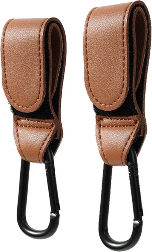 Kinderwagen Haak set van 2 PU leer bruin Verstelbare Buggy Haak Luiertas hangers... bol