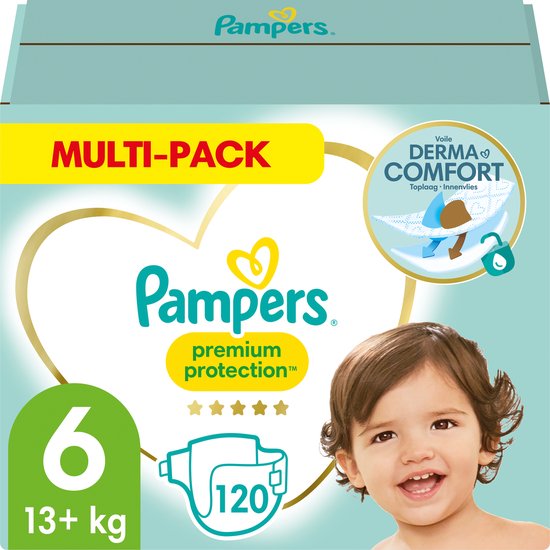 Pampers Premium Protection Taille 6 - 120 Langes - 13kg+