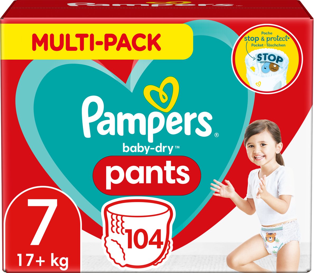 Pampers Premium Protection Pants Taille 6 (15+ kg), 132 Couches-Culottes  Bébé, Pack 1 Mois, Notre N°1 Pour La Protection Des Peaux Sensibles