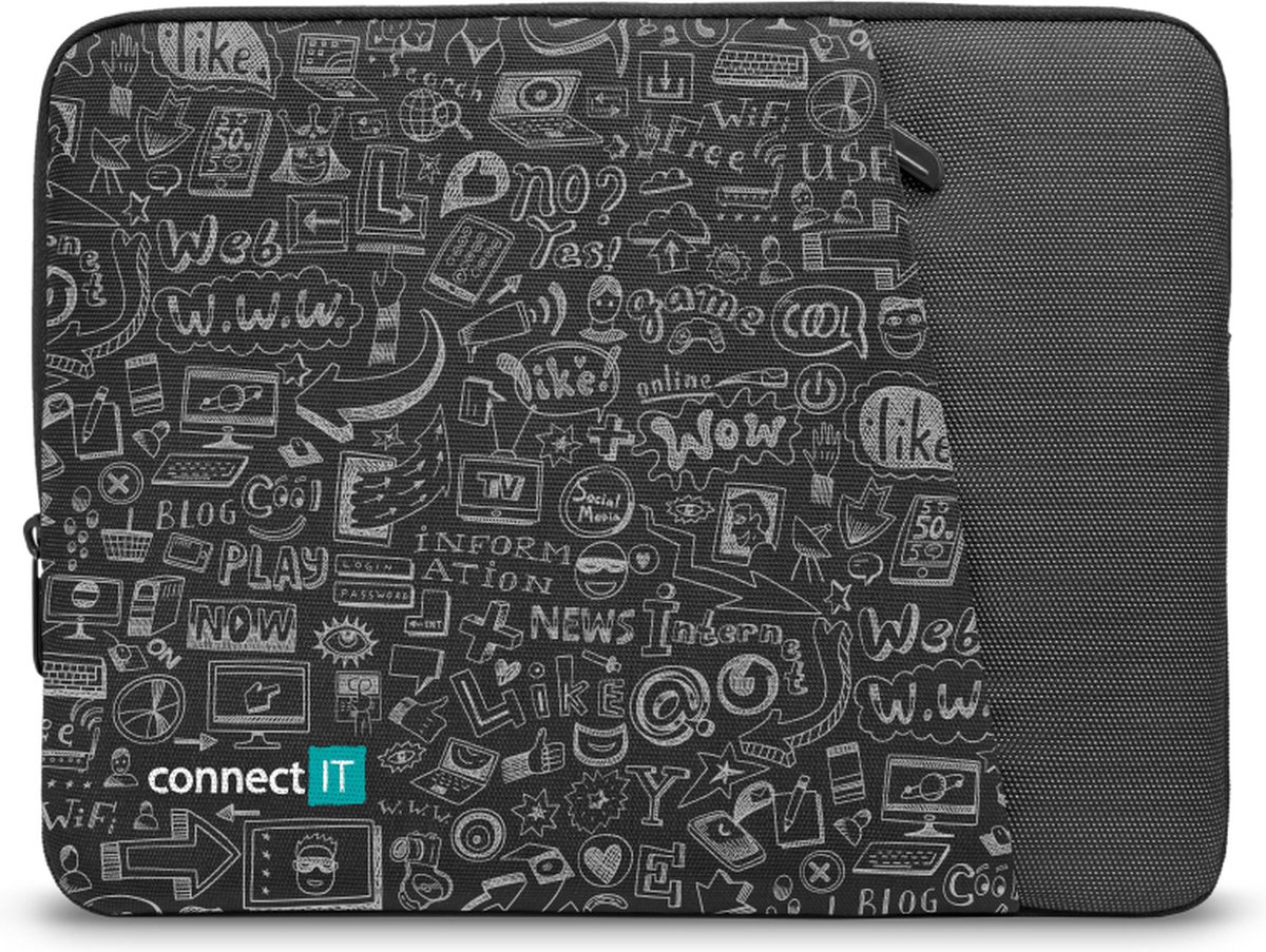 Connect IT CFF7013DD laptoptas 33,8 cm (13.3") Opbergmap/sleeve Zwart